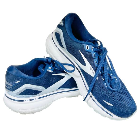Brooks Ghost Running Walking Sneaker Shoes Blue Women 7.5 Cushion Comfort Used - Picture 1 of 9